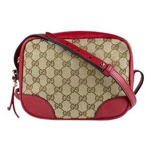 GUCCI Authentic Brown Leather Shoulder Bag